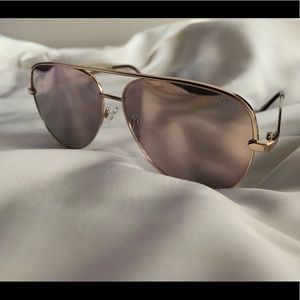 Quay x Desi “High-Key” Gold Aviator Sunglasses